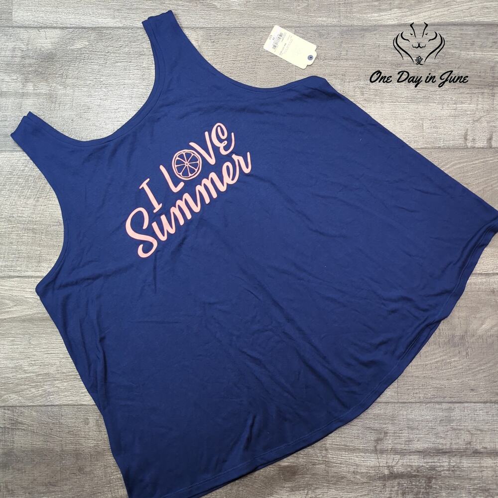 St. John's Bay I Love Summer Tank Top Size 0X